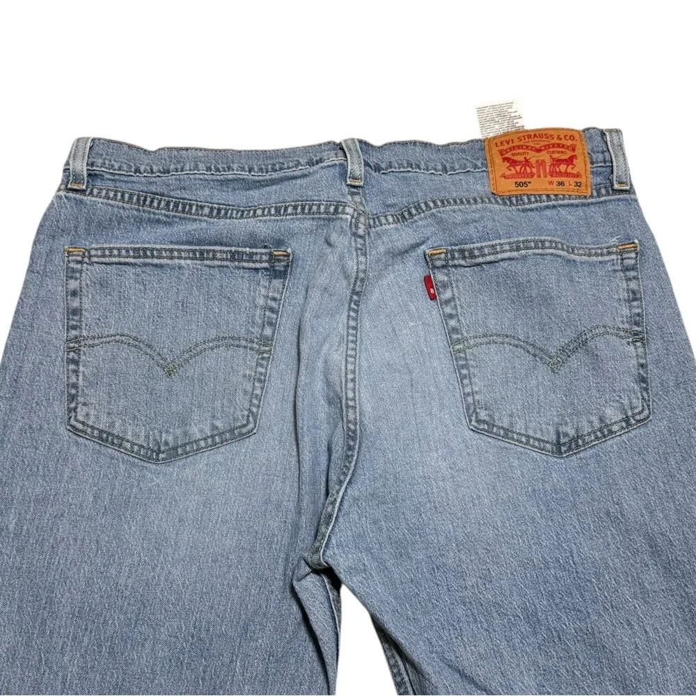 Levi’s 505 5 Pocket 100% Cotton‎ Straight Leg Blue Jeans Men’s 36x32